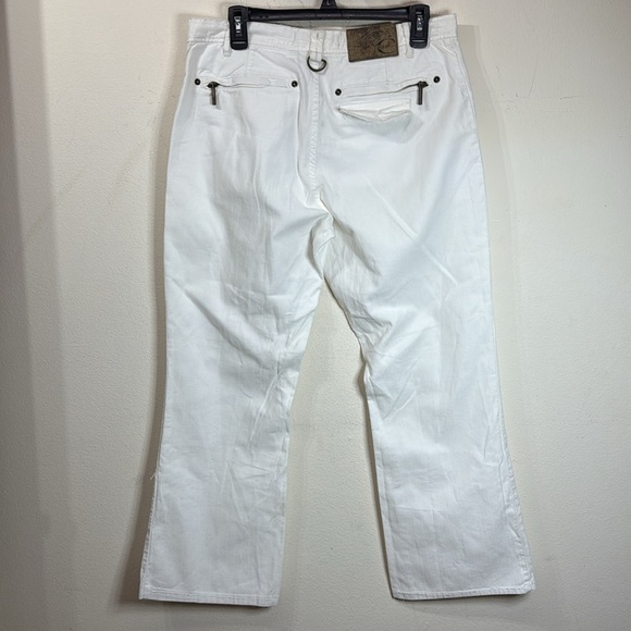 (R4) JUST CAVALLI Jeans white Low rise Flared leg men's size 56/30US - Picture 6 of 15